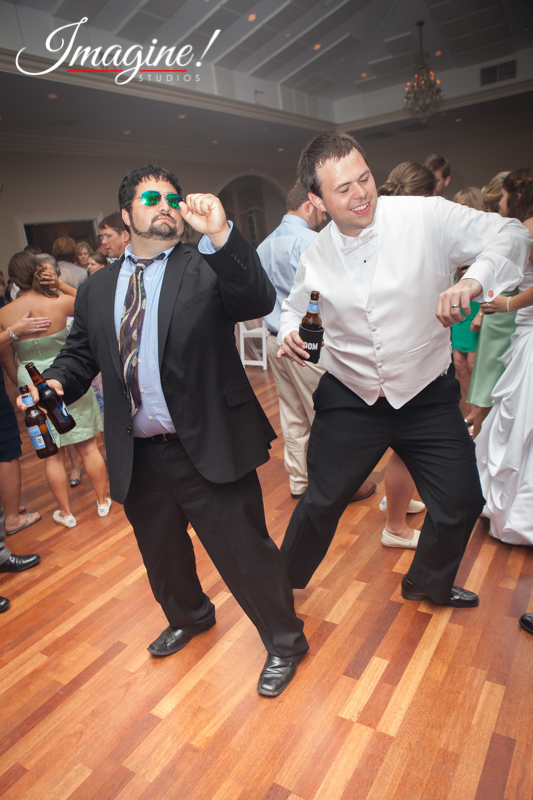 John and Tim burn up the dance floor at the wedding reception